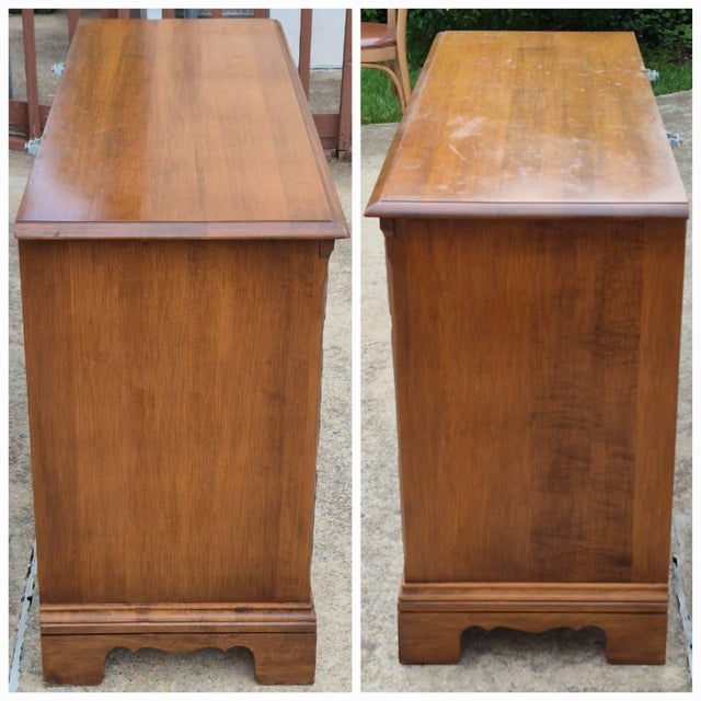 Brown Mid-20th Century Signed Heywood Wakefield Maple 6-Drawer Dresser For Sale - Image 8 of 16