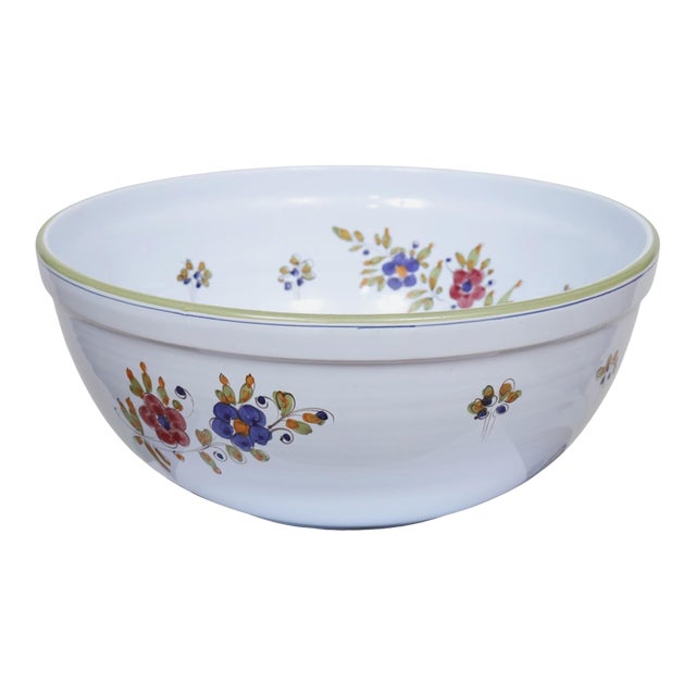 Large Italian Ceramic Salad Bowl For Sale