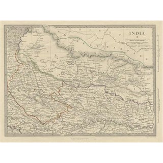 Original Map Northeast India, Incl Part of Himalayas and China, 1853 For Sale