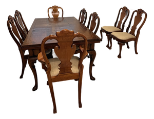 Late 20th Century Nicholas James Ltd. London Custom English Dining Set — Refectory Table With 8 George II Chippendale Mahogany Chairs