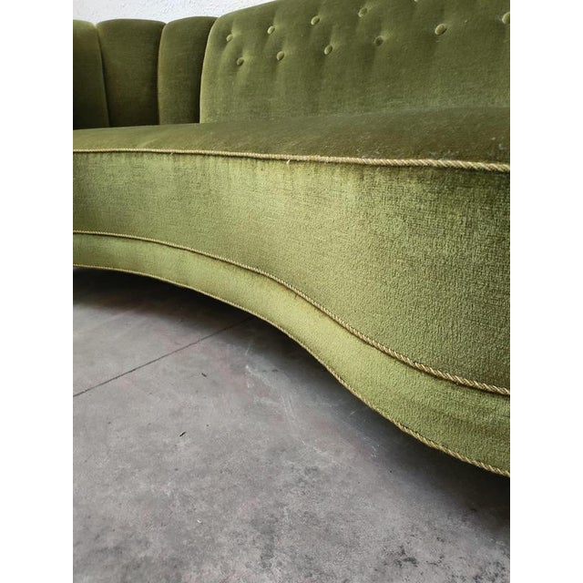 Textile Mid-Century Scandinavian Velvet Banana Sofa For Sale - Image 7 of 9