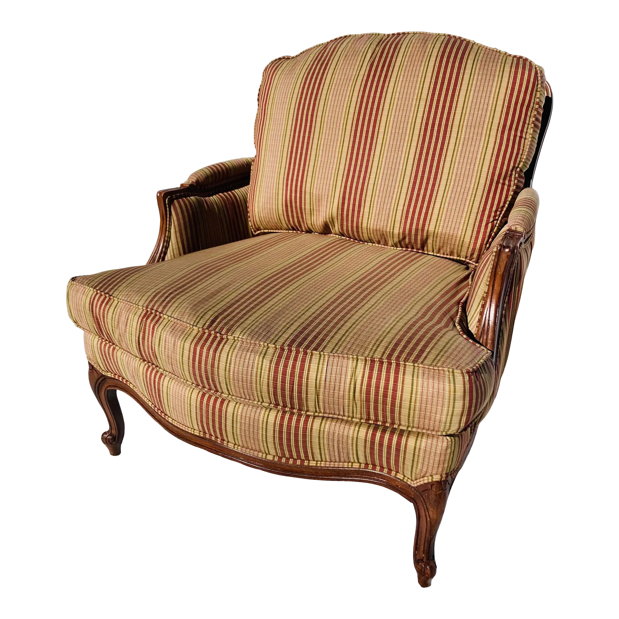 Contemporary Ethan Allen French Louis XV Style Striped