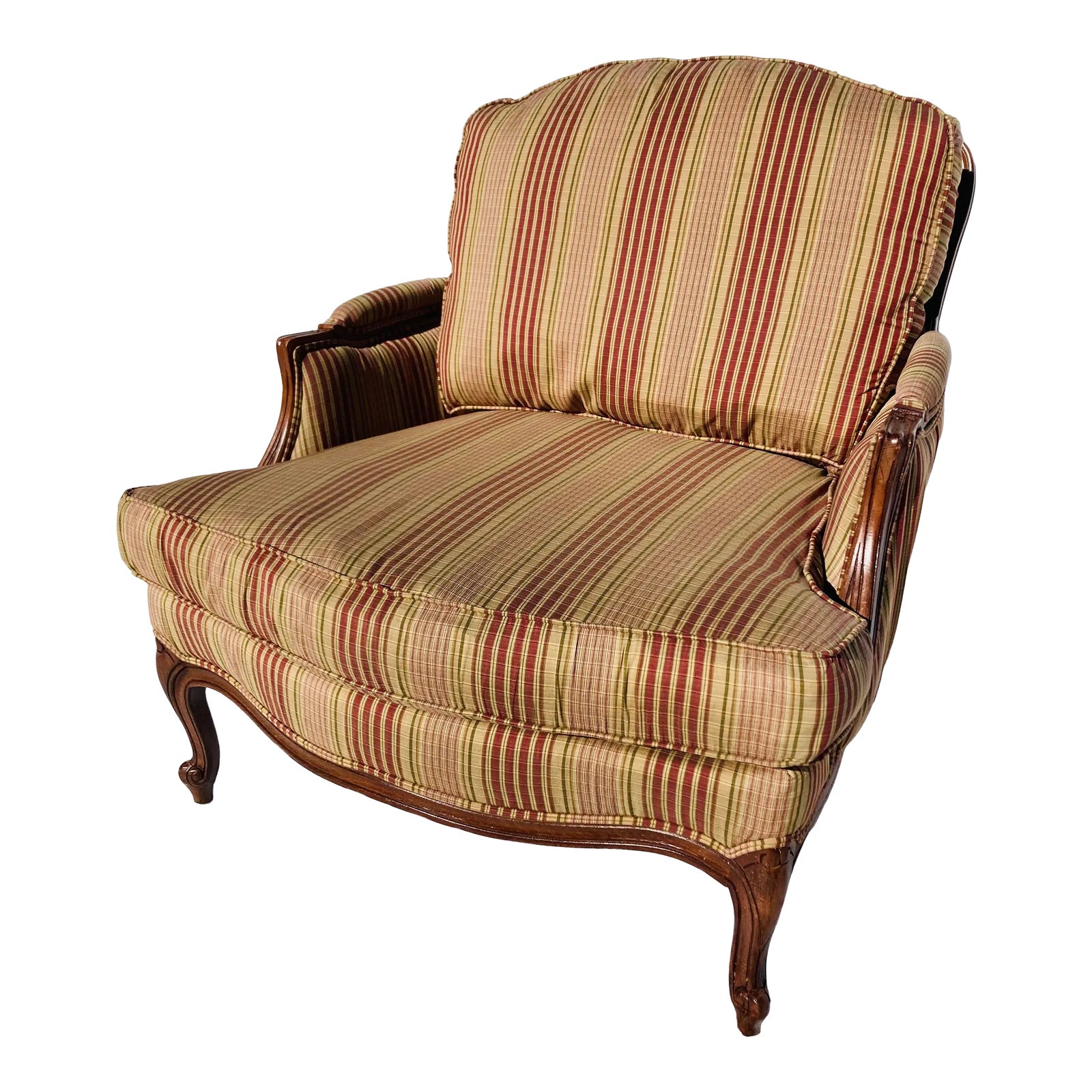 Contemporary Ethan Allen French Louis XV Style Striped