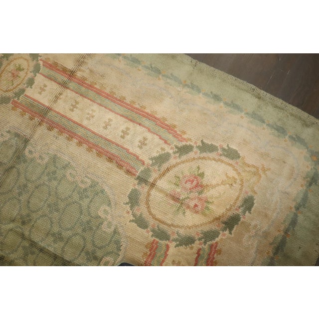 Early 20th Century Zabihi Collection Mint Green Color Irish Donegal Rug - 11'9" x 11'11" For Sale - Image 11 of 12