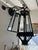 Metal Vintage Iron Lantern Wall Sconces With Glass Seeded Panels - a Pair For Sale - Image 7 of 17