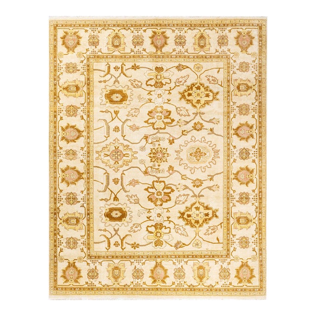 Eclectic, One-of-a-Kind Hand-Knotted Area Rug - Ivory, 8' 0" x 10' 4" For Sale