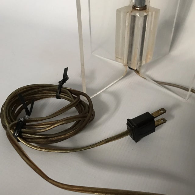 Metal Vintage Lucite Table Lamp For Sale - Image 7 of 11