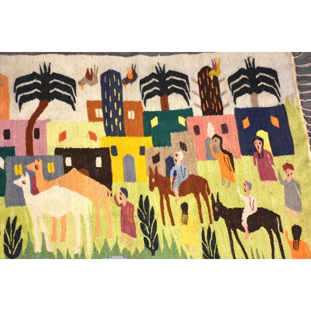 Modern 1950s Handmade Wool Kilim Tapestry Rug For Sale - Image 3 of 10