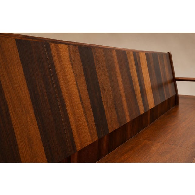 1960s Sofa in Rosewood & Mohair by Liceu De Artes E Ofícios, Brazilian Modern, 1960s For Sale - Image 5 of 18