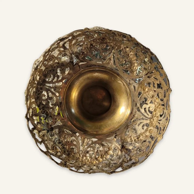 Antique German Coin Silver Pierced Centerpiece For Sale - Image 4 of 8