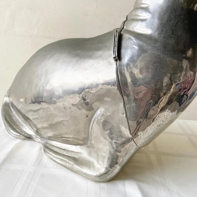 Italian Silver Plated Seal Form Wine Cooler, Franco Lapini Style For Sale In Miami - Image 6 of 11