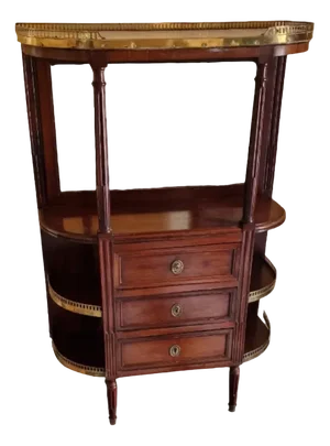 Mahogany and Mahogany Veneer Half-Moon Shaped Cabinet, 1890s