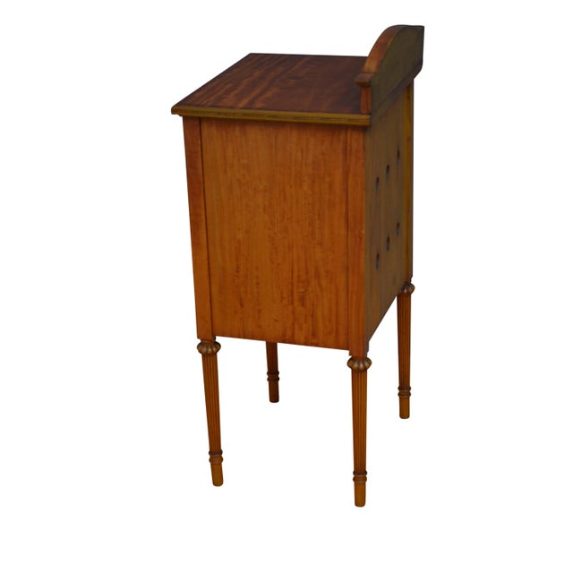 Edwardian Bedside Cabinet in Satinwood For Sale - Image 7 of 11
