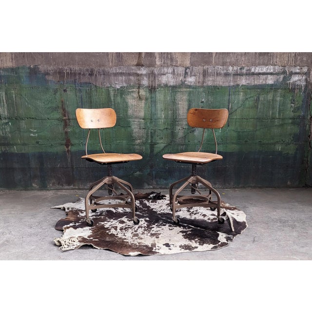 1960s Vintage Adjustable Mid Century Bentwood and Metal Chairs, 1960's - A Pair For Sale - Image 5 of 12