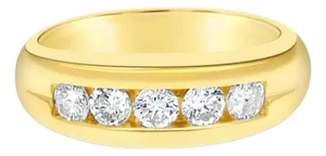 Mens Diamond Wedding Band .82cttw 14k Yellow Gold, Size 8.5