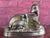 This is a charming vintage hollow-cast brass sculpture depicting a mother doe resting with her affectionate fawn. Features...