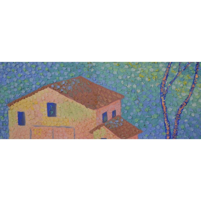 Late 20th Century Fine Modern Pointillist / Impressionist Landscape Painting Signed For Sale - Image 4 of 6