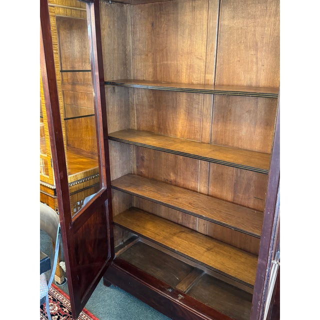 19th Century 19th Century Rosewood + Mahogany Restored Library Cabinet For Sale - Image 5 of 12