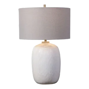 Winterscape White Glaze Table Lamp