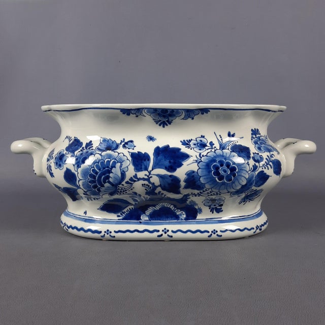 Large Porceleyne Fles Jardiniere from Royal Delft For Sale - Image 3 of 13