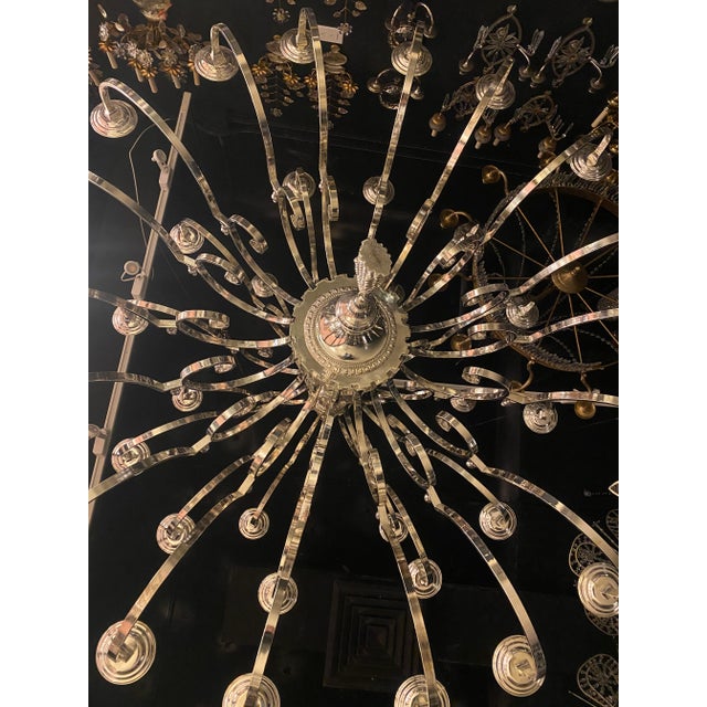 1930’s English Silver Plated Chandelier For Sale - Image 4 of 9