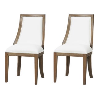 Modern Curved Back Dining Chairs- Set of 2 For Sale
