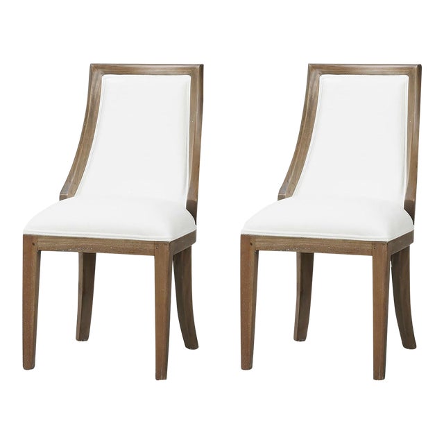 Modern Curved Back Dining Chairs- Set of 2 For Sale