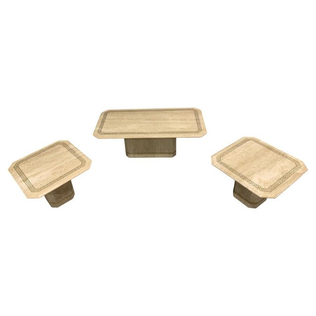 Vintage Travertine Coffee and Side Tables, 1980s, Set of 3 For Sale - Image 9 of 9