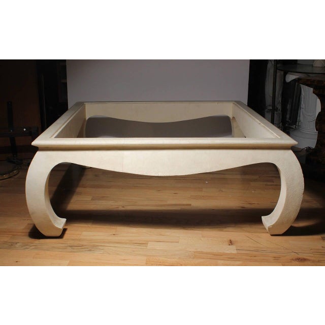 Mid-Century Modern Chinoiserie Oriental Maitland-Smith Post Modern Shagreen Coffee Table For Sale - Image 3 of 10