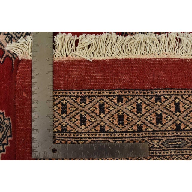 Bokhara Jaldar Rug 8’3” X 10’2” Red Wool Tribal Hand-Knotted Oriental Carpet For Sale - Image 14 of 14