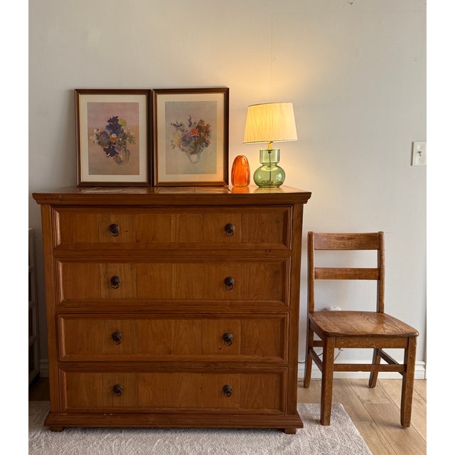 1990s Solid Teak Four-Drawer Dresser / Chest For Sale - Image 10 of 11
