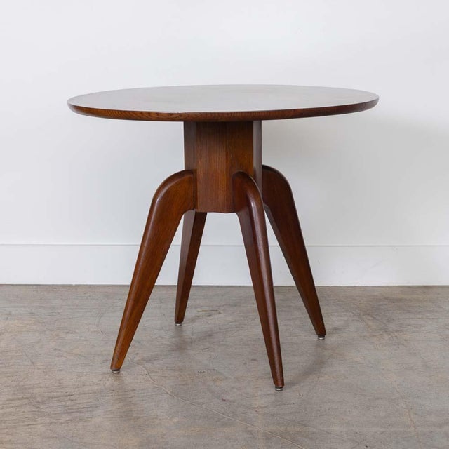 French 1950s Mid Century Wood Side Table For Sale - Image 4 of 15