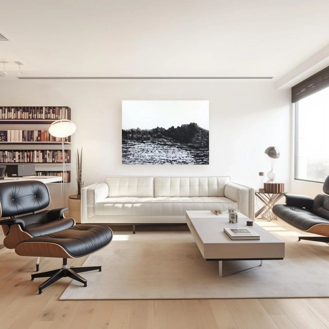 Nature's Way - Large Black and White Monochromatic Abstract Landscape Painting Original Artwork by Clara Berta For Sale - Image 9 of 9