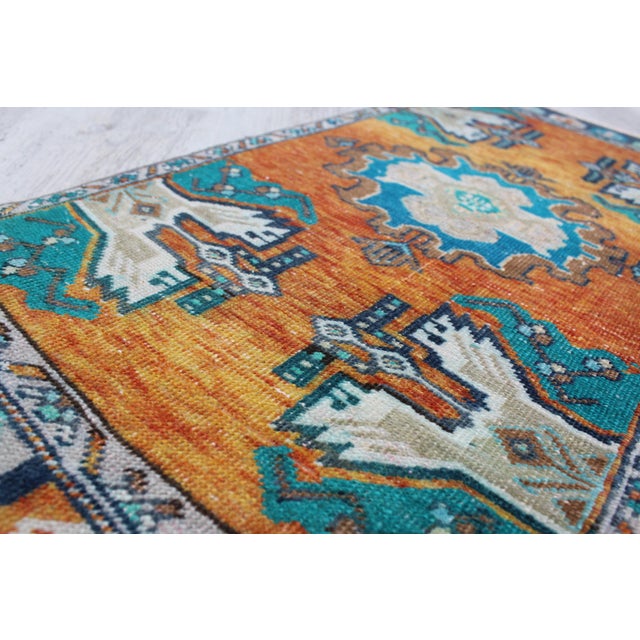 Textile Vintage Turkish Anatolian Rug - 20"x39.5" For Sale - Image 7 of 10