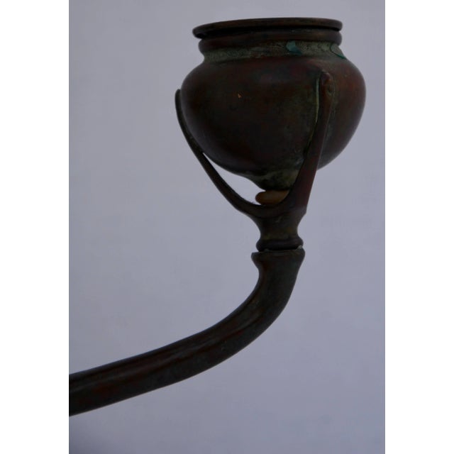 Art Nouveau 20th Century Louis Tiffany Bronze Candlestick For Sale - Image 3 of 8