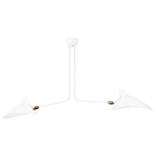 Not Yet Made - Made To Order Mid-Century Modern White Ceiling Lamp with Two Fixed Arms by Serge Mouille For Sale - Image 5 of 7