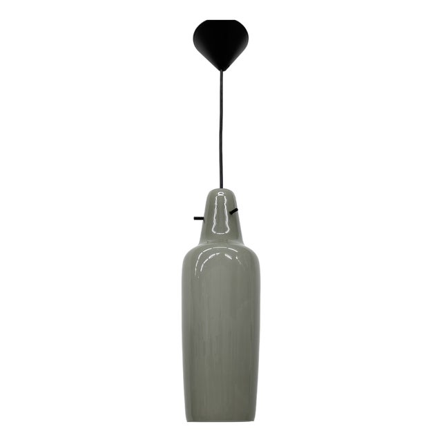 Mid-Century Scandinavian Grey Glass Pendant Lamp, 1960s For Sale