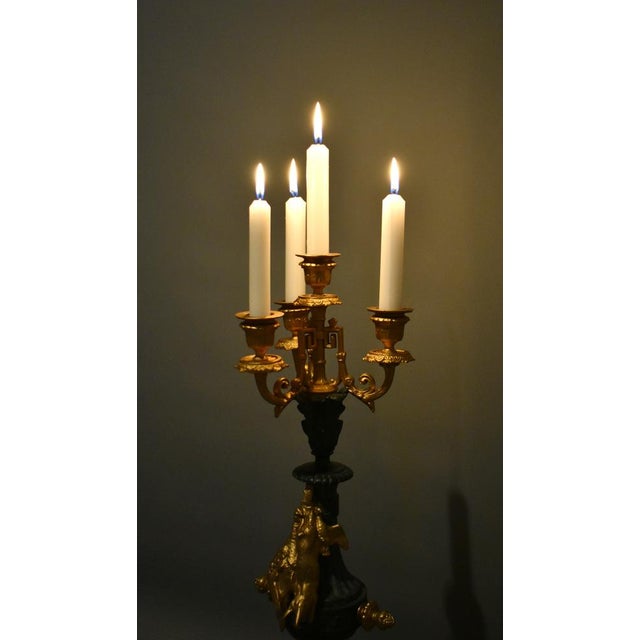 Napoleon III Decorative Gilt and Slate Candelabra For Sale - Image 12 of 15