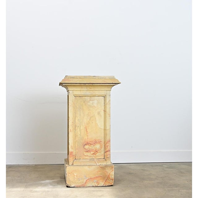 French 19th Century Faux Marble Painted Pedestal For Sale - Image 9 of 15