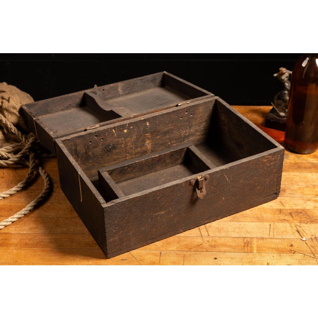 Antique Wooden Storage Chest For Sale - Image 4 of 5