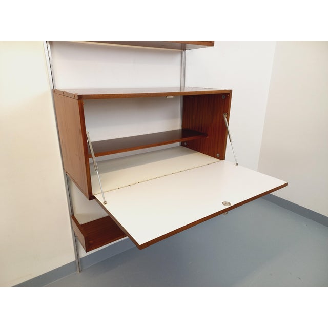 Tan Vintage Wall-Mounted Bookcase with Secretaire Bar by Guariche Mortier Motte for Arp Minvielle, 1960s For Sale - Image 8 of 18