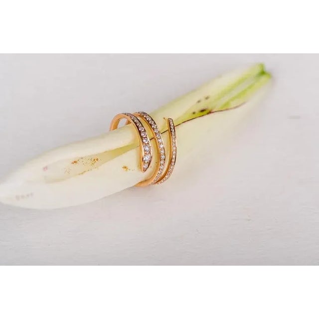 Metal 18k Solid Gold Pave Set Natural Diamond Serpent Wrap Ring Size 7 For Sale - Image 7 of 16