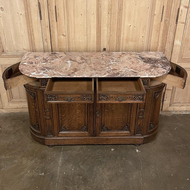 Wood 19th Century French Louis XIV Marble Top Buffet For Sale - Image 7 of 18