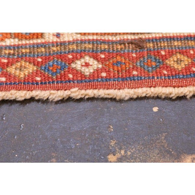 Late 19th Century Antique Persian Afshar Rug 4'1" X 5’6" For Sale - Image 5 of 12