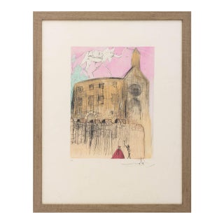 Salvador Dali "Le Chateau De Gala" Etching, 1974 For Sale