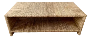 Pottery Barn Malibu Rectangular Seagrass Woven Coffee Table Excellent Mint Condition.