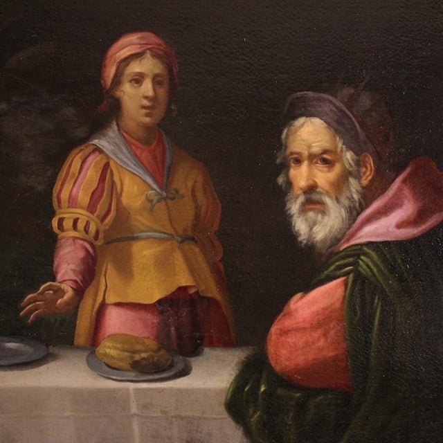 Italian Artist, Herod's Feast with Salome and the Head of John the Baptist, 17th Century, Oil Painting on Canvas, Framed For Sale - Image 13 of 16