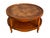 French Provincial Round Coffee Table with Gold-Embossed Inset & Cabriole Legs Description An elegant vintage round coffee...