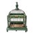 Antique Hand-Painted Green Wood and Wire Birdcage For Sale