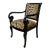 Vintage French Style Lacquer Wood Chair W/ Animal Print Fabric For Sale